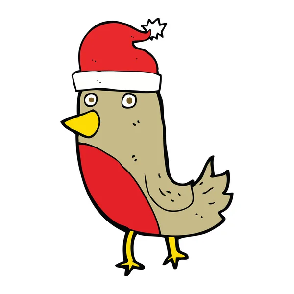 Cartoon christmas robin — Stock Vector