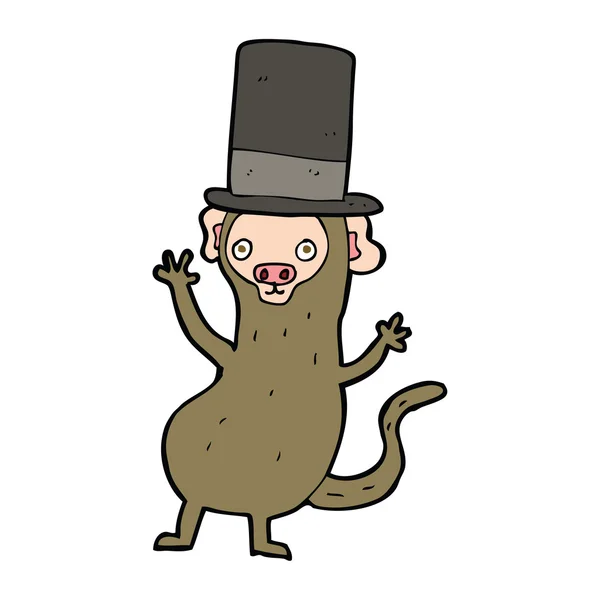 Μαϊμού κινουμένων σχεδίων με ψηλό καπέλο — Διανυσματικό Αρχείο