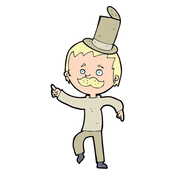 Cartoon homem em chapéu velho quebrado — Vetor de Stock