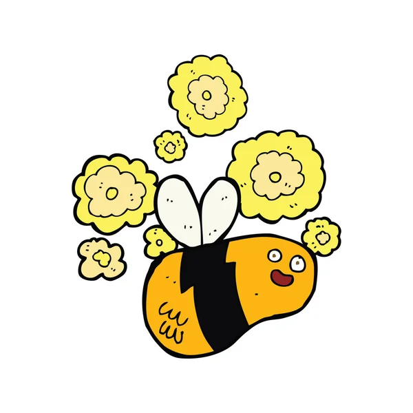 Hand getrokken cartoon bee — Stockvector