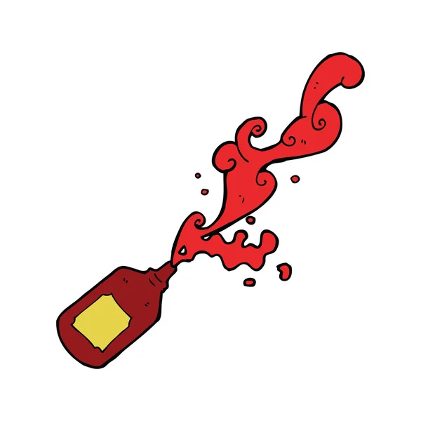 Cartoon spuitende ketchup — Stockvector