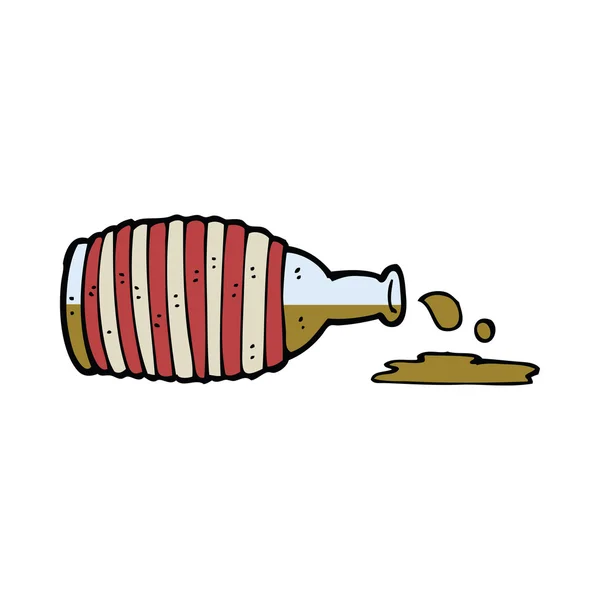 Cartoon oude rum fles — Stockvector