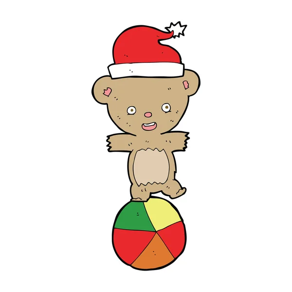 Cartoon Weihnachten Teddybär — Stockvektor