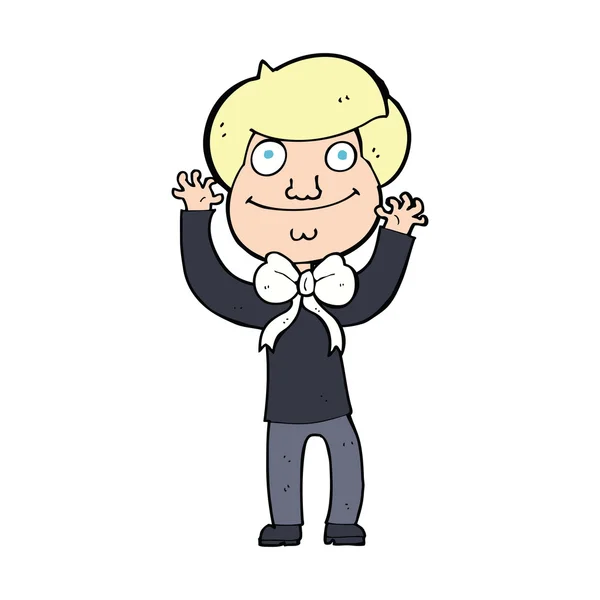 Cartoon man wearing bow tie — Stock Vector