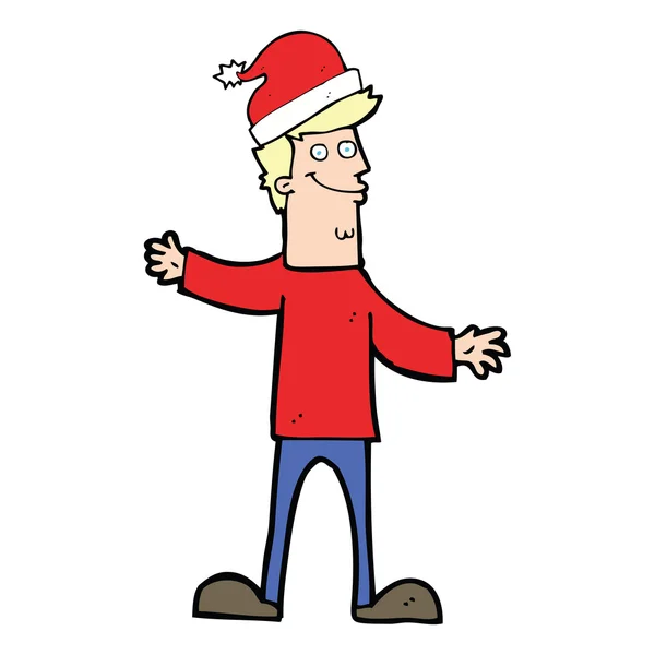 卡通漫画的人圣诞节准备 — 图库矢量图片