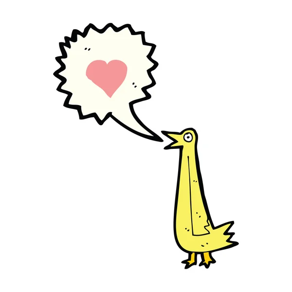Desene animate tweeting pasăre — Vector de stoc