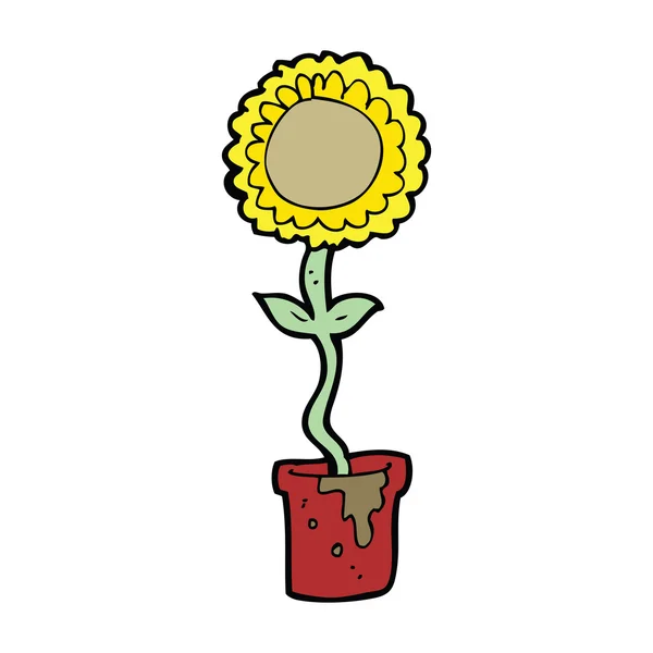 Ručně tažené kreslený květ — Stockový vektor