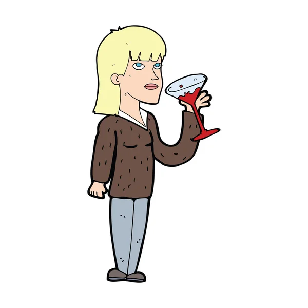 Kreslený žena pít koktejl — Stockový vektor