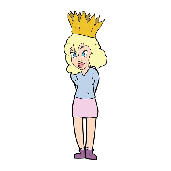 Cartoon person wearing crown — Stock Vector
