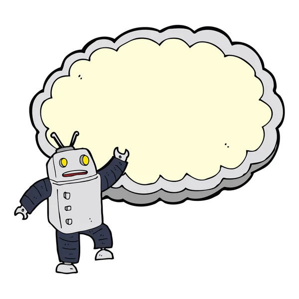 Robot del fumetto con spazio per la nuvola di testo — Vettoriale Stock