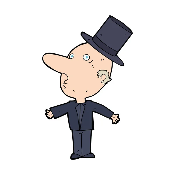 Cartoon man wearing top hat — Stock Vector