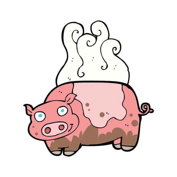 泥泞的卡通小猪 — 图库矢量图片