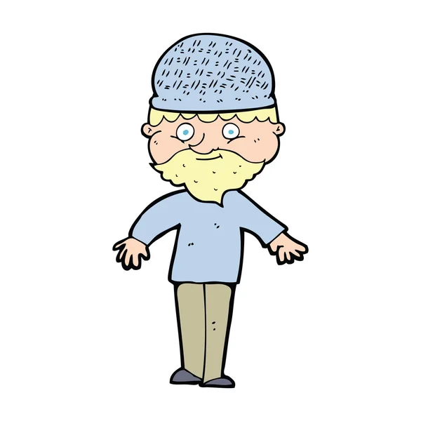 Dessin animé homme en chapeau d'hiver — Image vectorielle