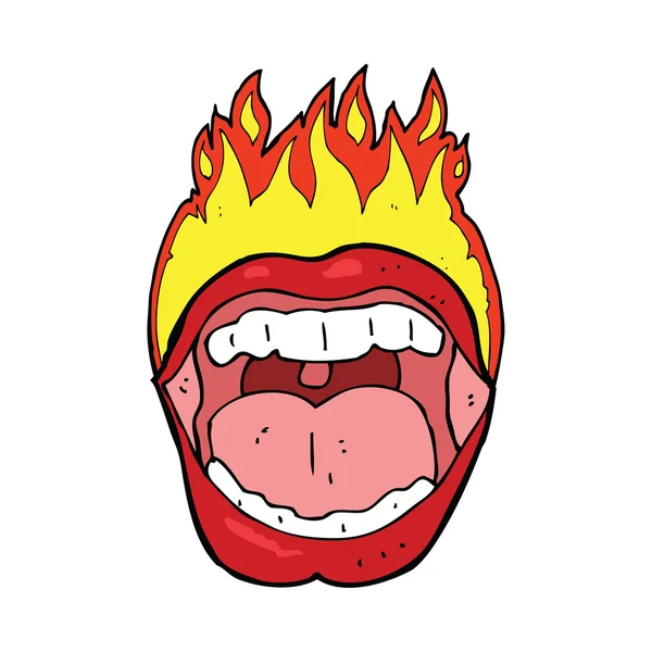 Мультяшный пламенный символ рта — стоковый вектор