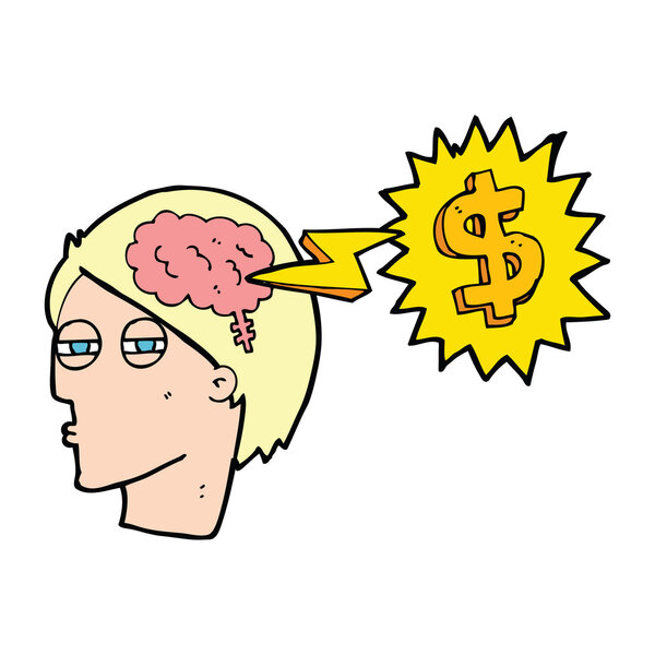 thinking of ways to make money cartoon