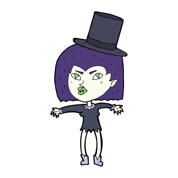 Desenho animado halloween vampiro menina — Vetor de Stock