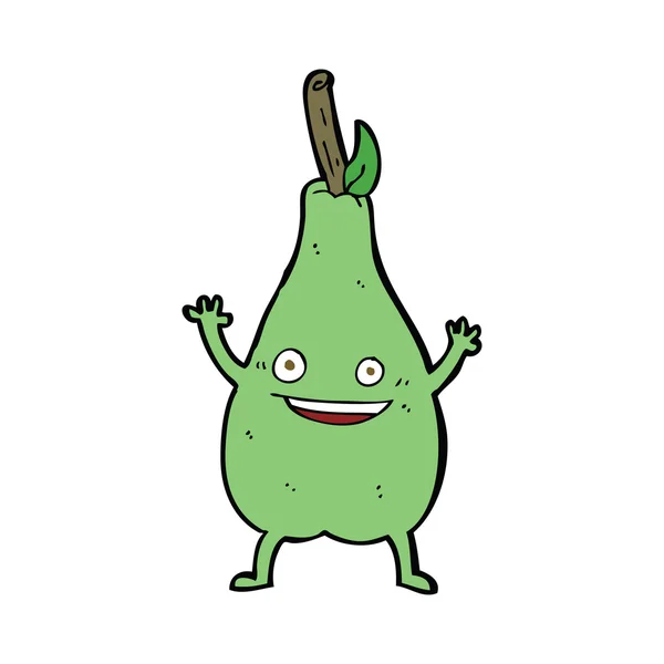 Cartoon happy pear — Stock Vector