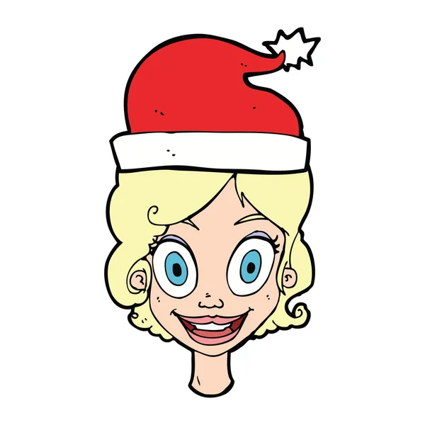 漫画女性クリスマスの準備ができて — ストックベクタ