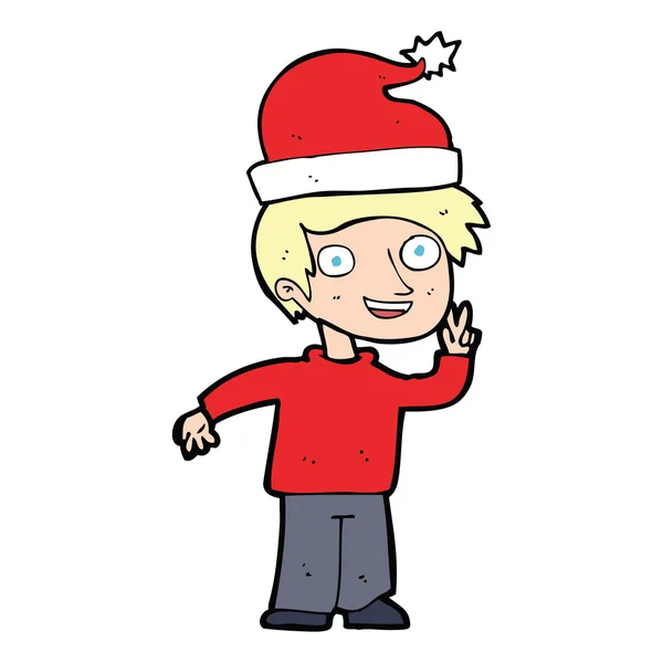 Karikatura člověka připraveno na Vánoce — Stockový vektor
