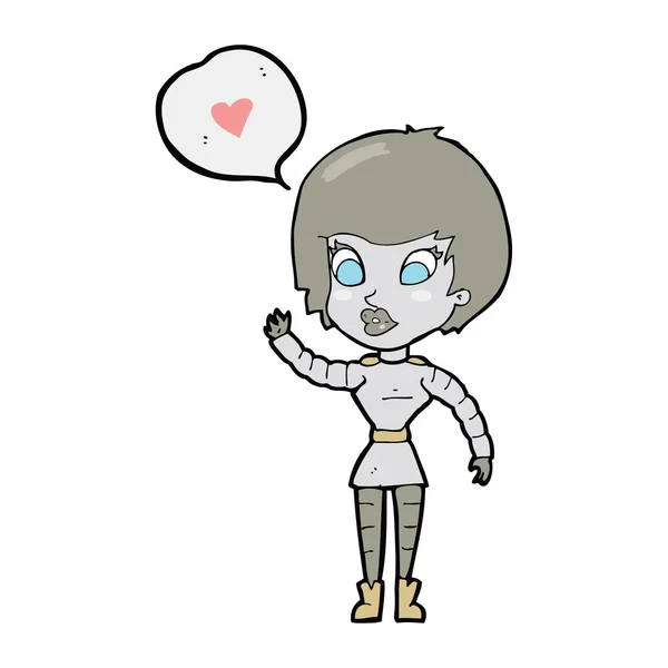 Mujer robot de dibujos animados en el amor Imágenes 