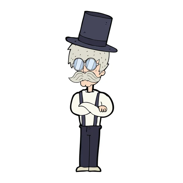 Cartoon man wearing hat — Stock Vector
