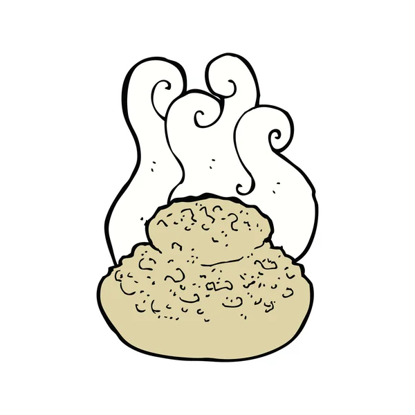 熱いパンの漫画を蒸し — ストックベクタ