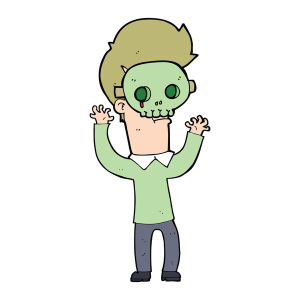 Homem dos desenhos animados em máscara de crânio —  Vetores de Stock