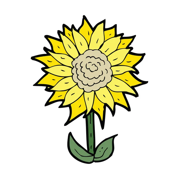 Dessin animé fleur dessinée à la main — Image vectorielle