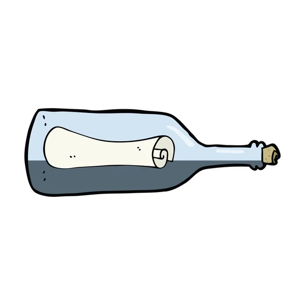 Mensaje en una botella de dibujos animados — Vector de stock