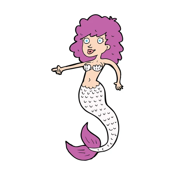 Cartoon pink mermaid — Stock Vector