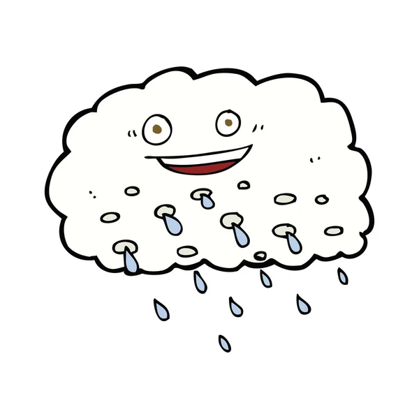 Cartoon happy raincloud — Stock Vector