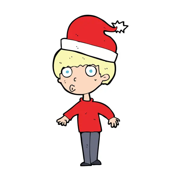 Dessin animé homme prêt pour Noël — Image vectorielle
