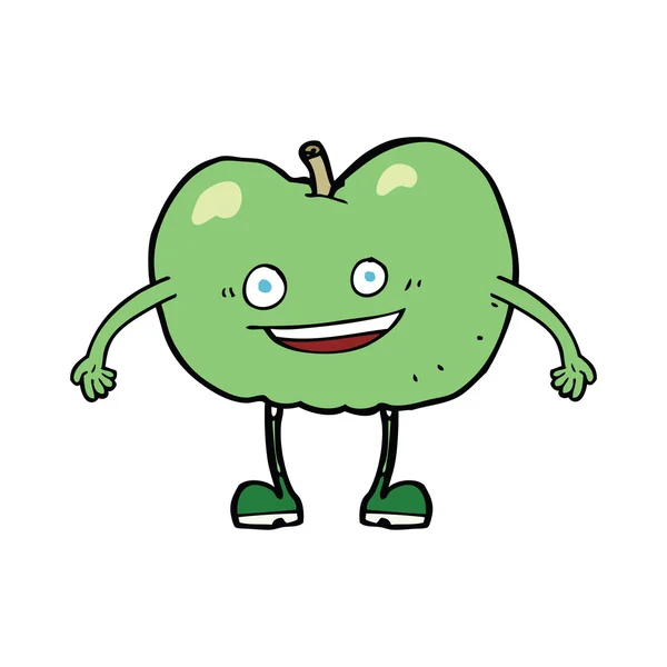 การ์ตูนมีความสุขตัวละครแอปเปิ้ล — ภาพเวกเตอร์สต็อก