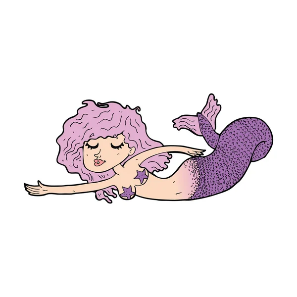 Krásná mořská panna kreslený — Stockový vektor