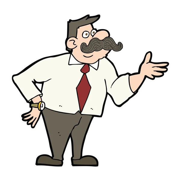 Hombre de bigote de dibujos animados — Vector de stock