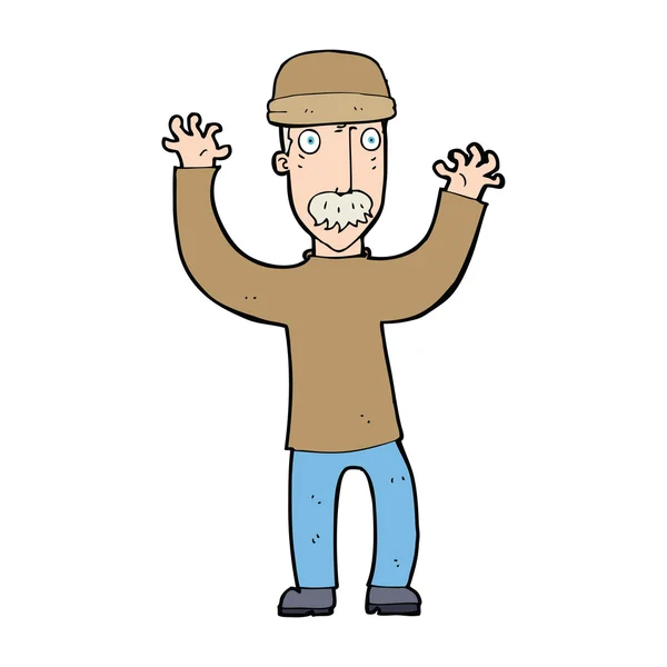 Hombre de dibujos animados con sombrero de invierno — Vector de stock