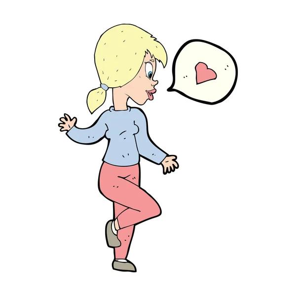 Karikatur einer verliebten Frau — Stockvektor