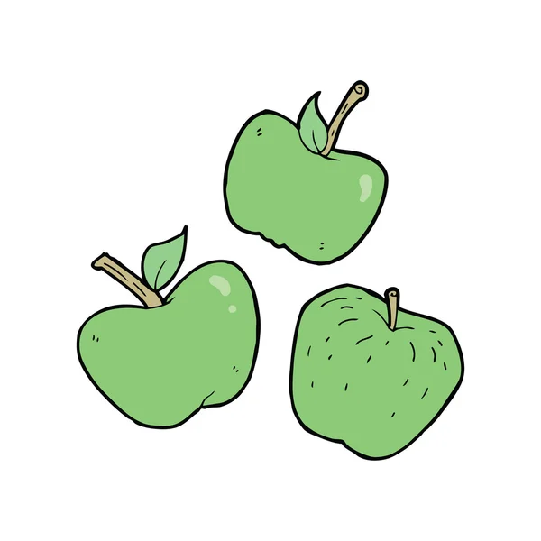 Odevzdejte vypracované kreslené jablka — Stockový vektor
