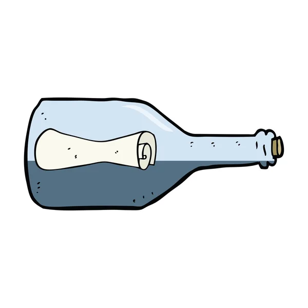Vzkaz v láhvi kreslený — Stockový vektor