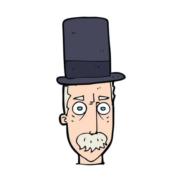 Hombre de dibujos animados con sombrero de copa — Vector de stock