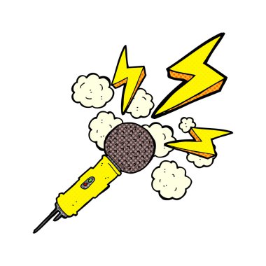 elle çizilmiş karikatür mikrofon