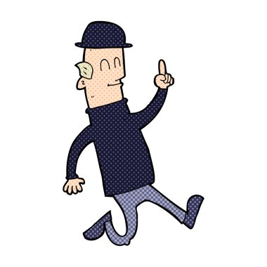 çizgi film adam giyen melon şapka