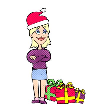 çizgi film kadın Noel için hazır