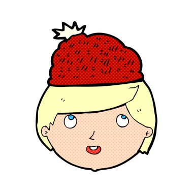 çizgi film adam giyen kış şapka