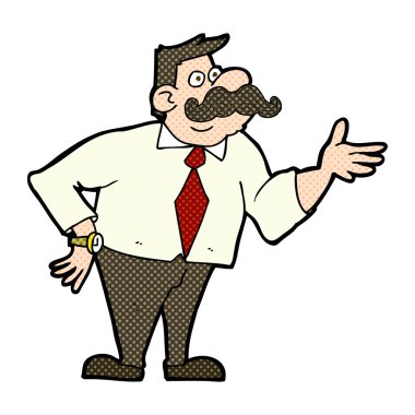 karikatür bıyıklı adam