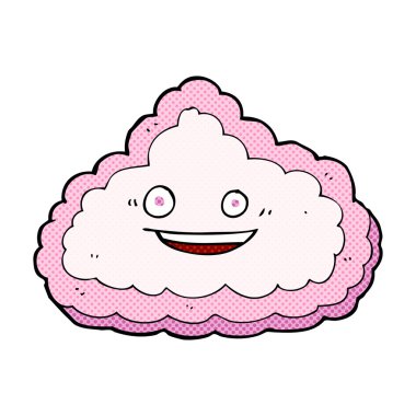 karikatür mutlu pembe bulut