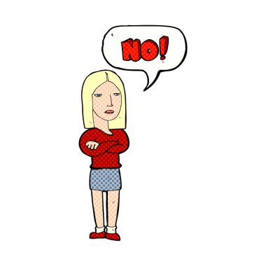 Hayır demeye çizgi film kadın