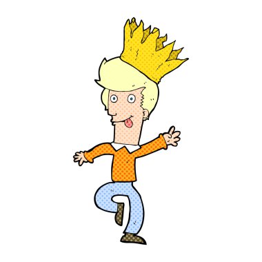 çizgi film adam giyen kağıt taç