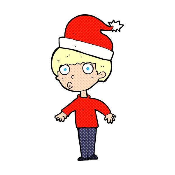 Hombre de dibujos animados listo para la Navidad — Vector de stock