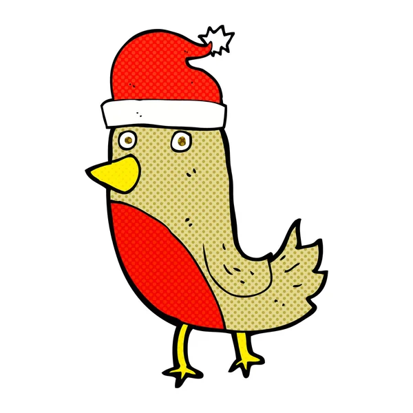 Cartoon christmas robin — Stock Vector